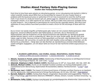 RPGstudies.net(Studies About Fantasy Role) Screenshot