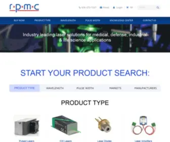 RPMclasers.com(Solid State Lasers and Laser Diodes from RPMC Lasers Inc) Screenshot