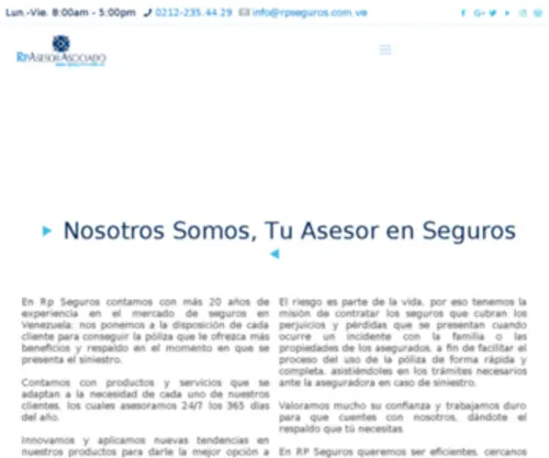 Rpseguros.com.ve(RP Asesores Asociados) Screenshot