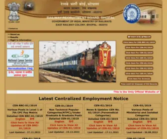 RRBbhopal.gov.in(RAILWAY RECRUITMENT BOARD) Screenshot