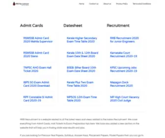 RRbrecruitmentgov.in(RRB RecruitmentAdmit Card) Screenshot