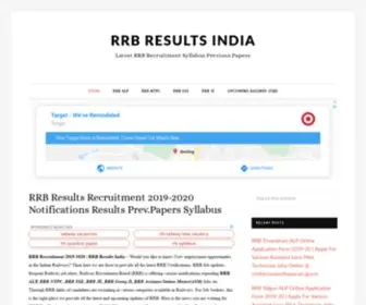 RRbresultsindia.com(RRB Results RecruitmentNotifications Results Prev.Papers Syllabus) Screenshot