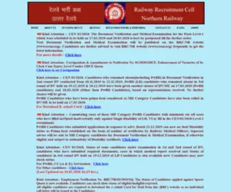 RRCNR.org(Railway Recruitment Cell Northern Railway) Screenshot