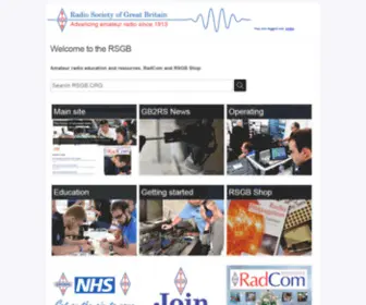 RSGB.org.uk(The Radio Society of Great Britain) Screenshot