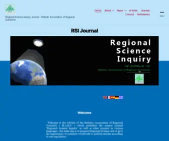 Rsijournal.eu(Regional Science Inquiry Journal) Screenshot