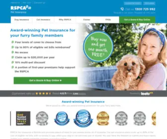 RSpcapetinsurance.org.au(Pet Insurance by RSPCA Pet Insurance Australia) Screenshot