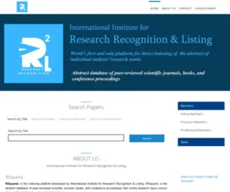 Rsquarel.org(Research Recognition and Profile Listing) Screenshot