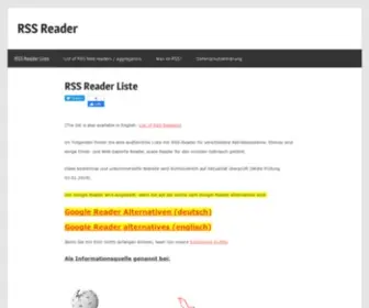 RSS-Readers.org(Übersichtsliste von RSS) Screenshot