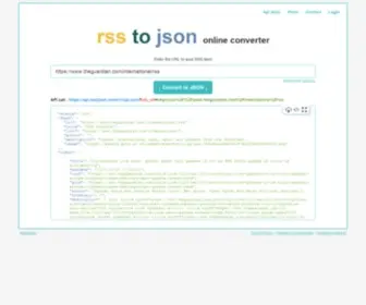 RSS2Json.com(RSS to JSON Converter online) Screenshot