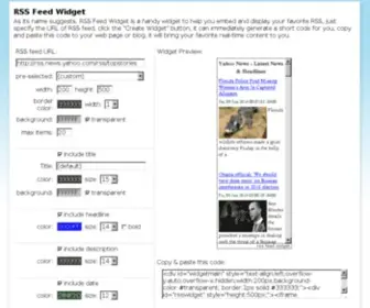 RSsfeedwidget.com(RSS Feed Widget) Screenshot