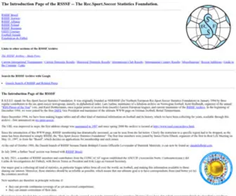 RSSSF.org(The Introduction Page of the RSSSF) Screenshot