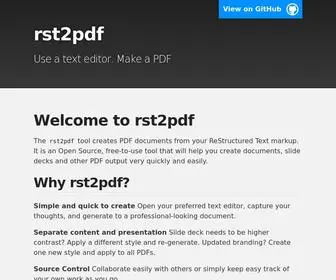 RST2PDF.org(Use a text editor) Screenshot