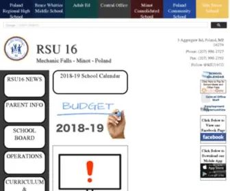 Rsu16.org(The RSU16 School District) Screenshot