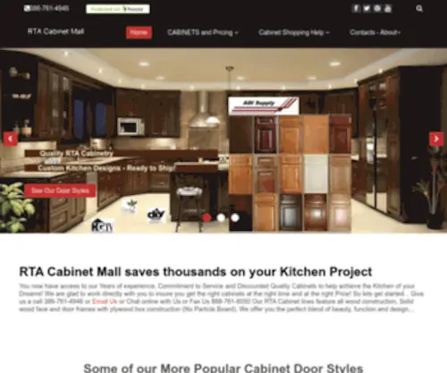 Rtacabinetmall.com(Discounted RTA kitchen cabinets for Kitchen Remodels) Screenshot