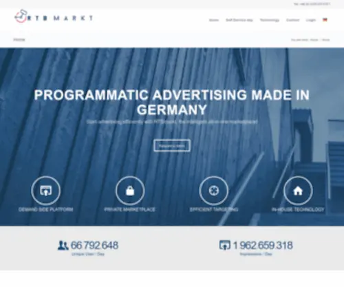 RTbmarket.com(Programmatic Advertising made in Germany) Screenshot