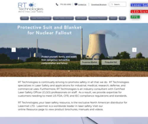 Rtlasersafety.com(RT Technologies Inc) Screenshot