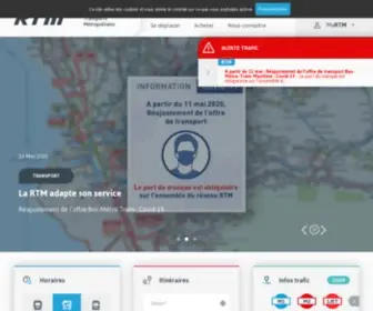 RTM.fr(Régie des transports Métropolitains) Screenshot