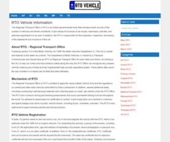 Rtovehicle.com(The Regional Transport Office or RTO) Screenshot