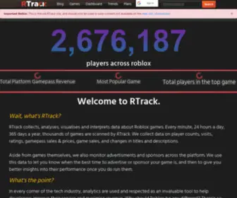 Rtrack.live(The Definitive Roblox Analytics Service) Screenshot
