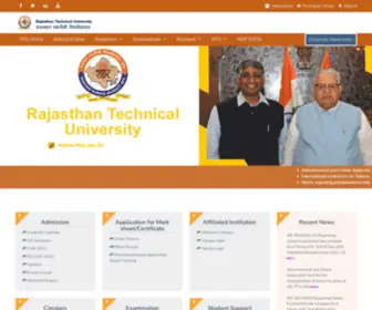 Rtu.ac.in(Rajasthan technical university) Screenshot