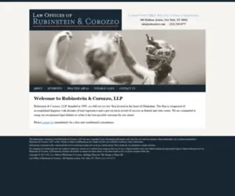 Rubcorlaw.com(Law Office of Rubinstein & Corozzo) Screenshot