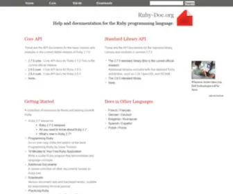 Ruby-DOC.com(Documenting the Ruby Language) Screenshot