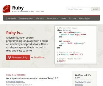 Ruby-Lang.org(Ruby Programming Language) Screenshot