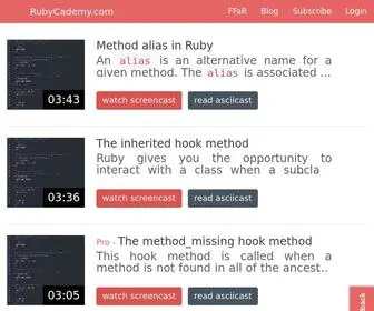 Rubycademy.com(E-Learning platform for Ruby & Ruby on Rails) Screenshot