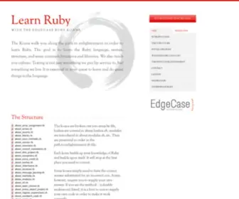 Rubykoans.com(Learn Ruby with the Edgecase Ruby Koans) Screenshot