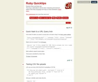 RubyQuicktips.com(Random Ruby and Rails tips. This blog) Screenshot