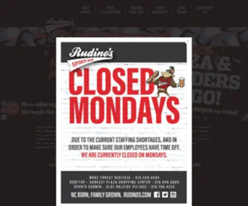 Rudinos.com(Rudino's sports bars) Screenshot