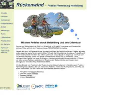 Rueckenwind-HD.org(Pedelec Vermietung Rueckenwind) Screenshot