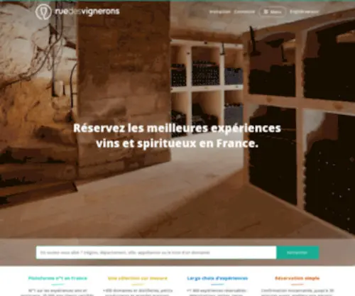 Ruedesvignerons.com(Rue des Vignerons : expériences dans le vignoble) Screenshot