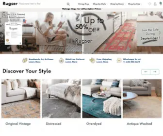 Rugser.com(Rugser has the largest collection of authentic handmade vintage rugs for sale) Screenshot