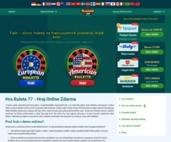 Ruleta77Czech.com(Hrajte online ruletuZadarmo a za skutečné peníze) Screenshot