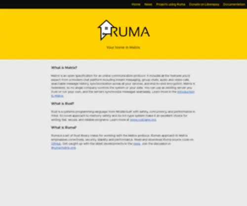Ruma.io(Your home in Matrix) Screenshot