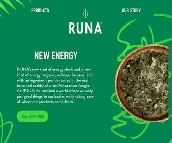 Runa.com(RUNA is a natural energy drink and a new kind of energy) Screenshot