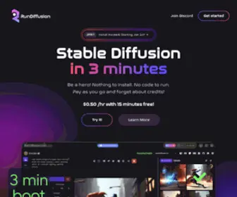 Rundiffusion.com(Stable Diffusion Workspace in 3 Minutes) Screenshot