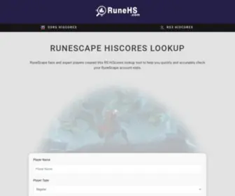 Runehs.com(RuneScape HiScores lookup) Screenshot