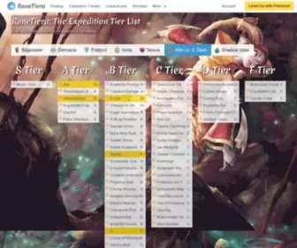 Runetiera.com(The Expedition Tier List) Screenshot