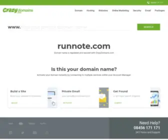 Runnote.com(Crazy Domains) Screenshot