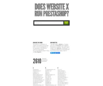 Runprestashop.com(Does Website X Run Prestashop) Screenshot