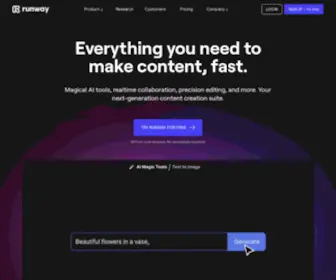 Runwayml.com(Advancing creativity with artificial intelligence) Screenshot