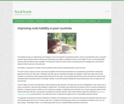 Ruralroads.org(Improving rural mobility in poor countries) Screenshot