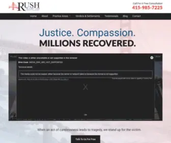 Rushinjurylaw.com(Novato Personal Injury Lawyer) Screenshot