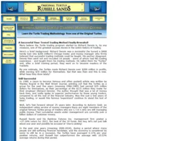 Russellsandsoriginalturtle.com(Original Turtle Russell Sands Teaches the Turtle Trading Secrets) Screenshot