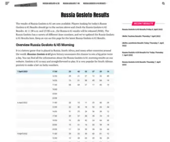 Russiagoslotoresult.com(Russia Gosloto Results) Screenshot