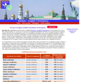 Russiancontacts.net(Russian English translation service) Screenshot