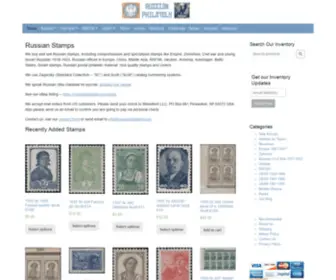Russianphilately.com(Russian Stamps for Sale) Screenshot