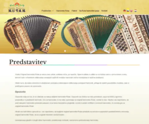 Rutarharmonika.si(Original Harmonika Rutar) Screenshot